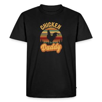 Poulet Daddy Poulet Rétro Vintage Style - T-shirt Premium bio Homme - noir - Devant - Nico (187cm)