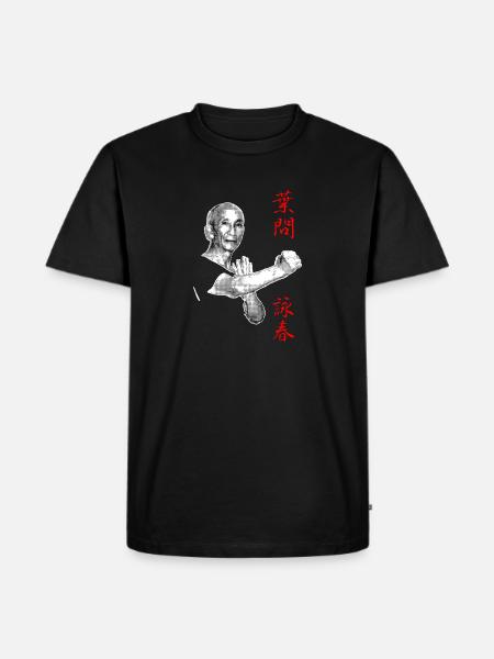 Yip Man Wing Chun Halbton-Design - Männer Premium Bio T-Shirt - Schwarz