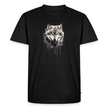 Tête de loup nordique - T-shirt Premium bio Homme - noir - Devant - Nico (187cm)