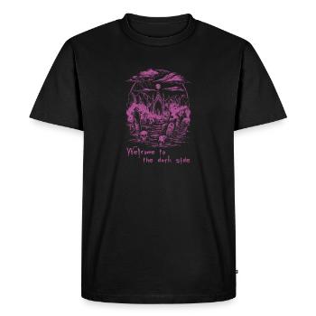 Bienvenue du côté obscur 02 - T-shirt Premium bio Homme - noir - Devant - Nico (187cm)