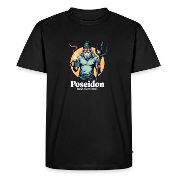Poseidon brews Craft Coffee! - Men's Premium Organic T-Shirt - black - Front - Nico (187cm)