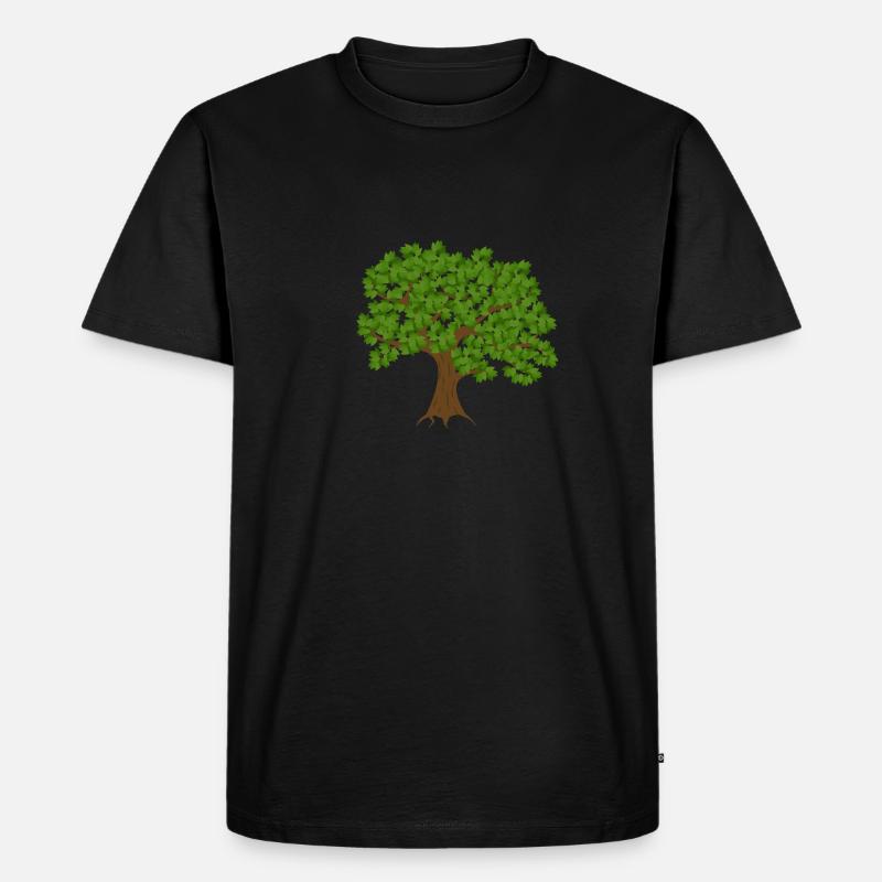Green Tree - Männer Premium Bio T-Shirt - Schwarz