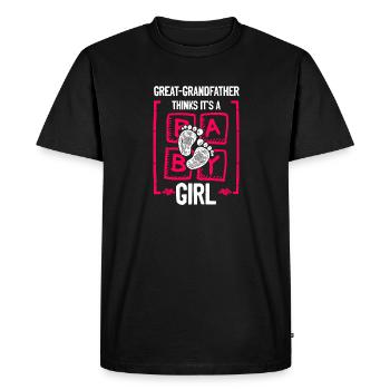 L’arrière-grand-père pense que c’est un genre de fille - T-shirt Premium bio Homme - noir - Devant - Nico (187cm)
