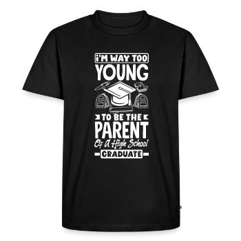 Trop jeune pour être parent d’une école secondaire - T-shirt Premium bio Homme - noir - Devant - Nico (187cm)