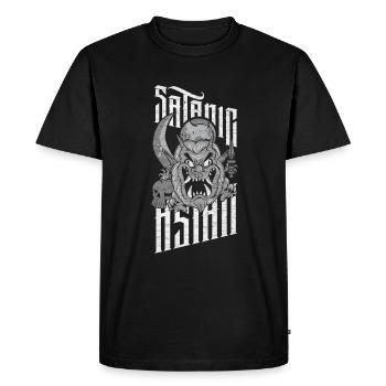 Pentagramme asiatique satanique Fier occulte asiatique - T-shirt Premium bio Homme - noir - Devant - Nico (187cm)