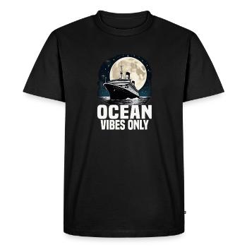 Groupe de vacances en bateau de croisière Ocean Vibes uniquement - T-shirt Premium bio Homme - noir - Devant - Nico (187cm)