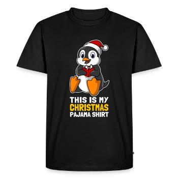C’est ma chemise de pyjama de Noël Mignon Pingouin - T-shirt Premium bio Homme - noir - Devant - Nico (187cm)