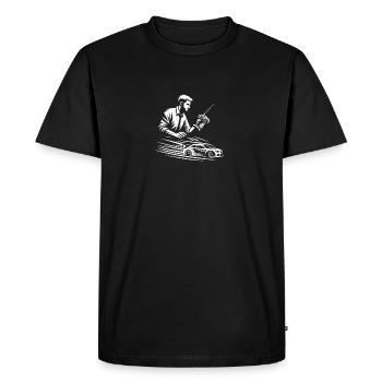 avec la télécommande et la voiture - T-shirt Premium bio Homme - noir - Devant - Nico (187cm)