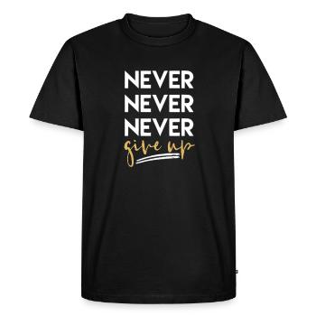 Ne jamais abandonner la motivation d'entraînement persévérant Gym - T-shirt Premium bio Homme - noir - Devant - Nico (187cm)