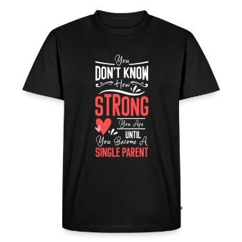 Parents, père, célibataire, progéniture - T-shirt Premium bio Homme - noir - Devant - Nico (187cm)
