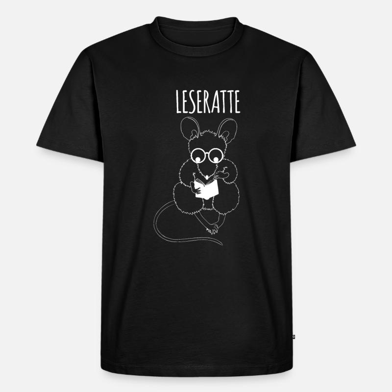 Lesen Leseratte Buch - Männer Premium Bio T-Shirt - Schwarz