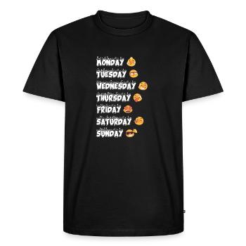Emoji journées de la semaine émotions Mondemojitag - T-shirt Premium bio Homme - noir - Devant - Nico (187cm)