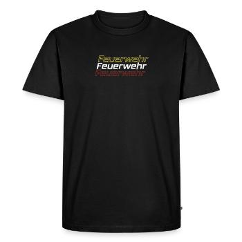 Fire Brigade Triple Layer Design - Men's Premium Organic T-Shirt - black - Front - Nico (187cm)