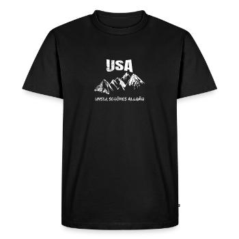 Our beautiful Allgäu - Men's Premium Organic T-Shirt - black - Front - Nico (187cm)