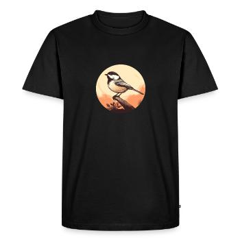Chickadee bird - Men's Premium Organic T-Shirt - black - Front - Nico (187cm)