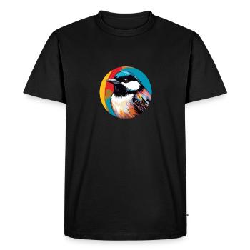 Chickadee bird - Men's Premium Organic T-Shirt - black - Front - Nico (187cm)