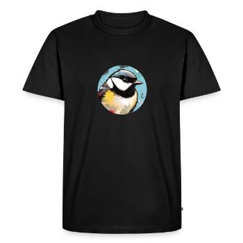 Chickadee bird - Men's Premium Organic T-Shirt - black - Front - Nico (187cm)