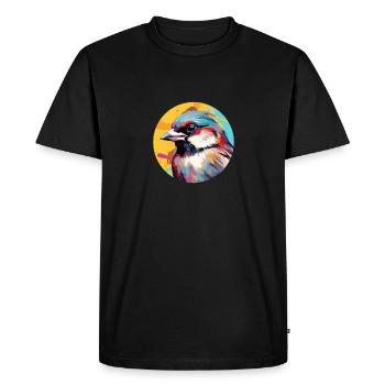 Moineau domestique - T-shirt Premium bio Homme - noir - Devant - Nico (187cm)