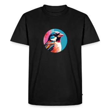 Moineau domestique - T-shirt Premium bio Homme - noir - Devant - Nico (187cm)