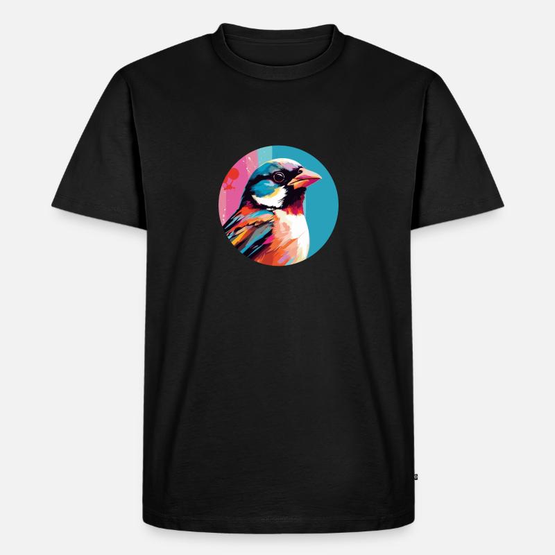 Haussperling - Männer Premium Bio T-Shirt - Schwarz