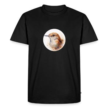 Wren bird - Men's Premium Organic T-Shirt - black - Front - Nico (187cm)
