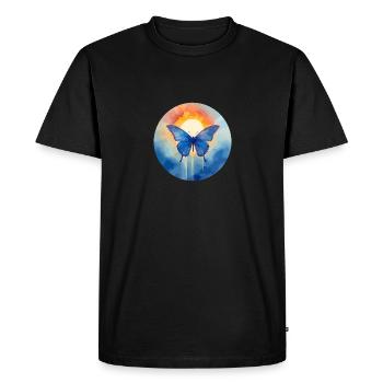 Morpho Papillon Bleu - T-shirt Premium bio Homme - noir - Devant - Nico (187cm)