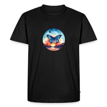 Morpho Papillon Bleu - T-shirt Premium bio Homme - noir - Devant - Nico (187cm)