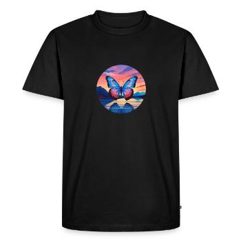 Morpho Papillon Bleu - T-shirt Premium bio Homme - noir - Devant - Nico (187cm)