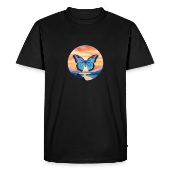 Morpho Papillon Bleu - T-shirt Premium bio Homme - noir - Devant - Nico (187cm)