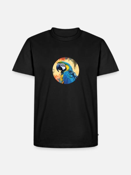 Blue and gold macaw - Men's Premium Organic T-Shirt - black