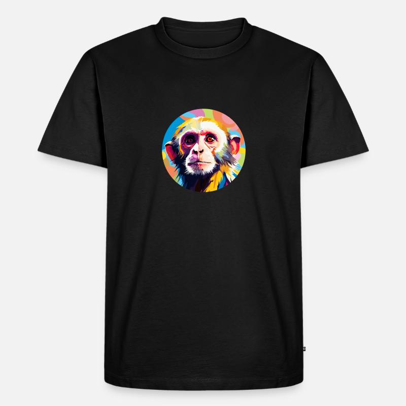 Kapuzineräffchen - Männer Premium Bio T-Shirt - Schwarz