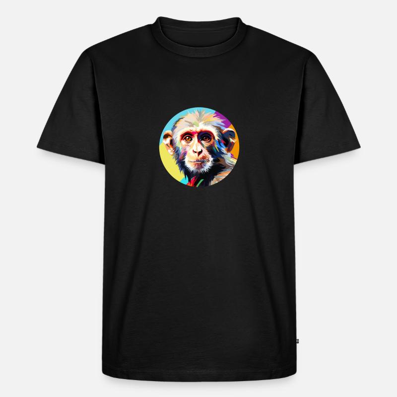Kapuzineräffchen - Männer Premium Bio T-Shirt - Schwarz