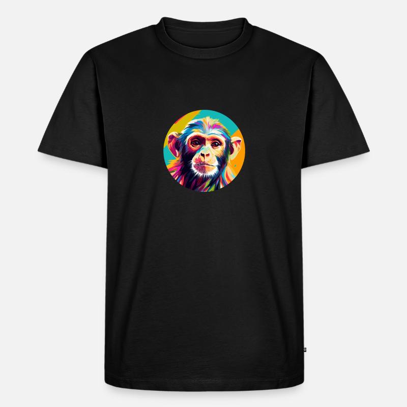 Kapuzineräffchen - Männer Premium Bio T-Shirt - Schwarz