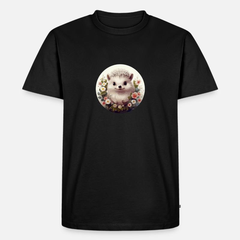 Hérisson mignon - T-shirt Premium bio Homme - noir