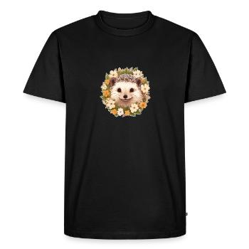 Cute hedgehog - Men's Premium Organic T-Shirt - black - Front - Nico (187cm)