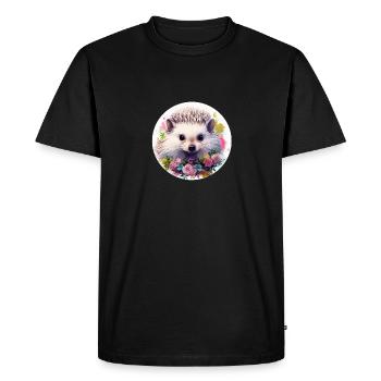 Cute hedgehog - Men's Premium Organic T-Shirt - black - Front - Nico (187cm)