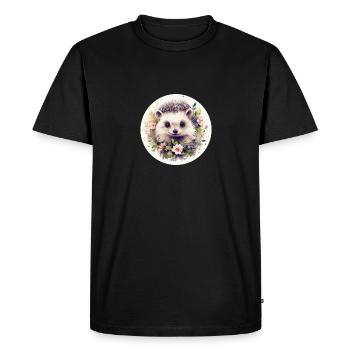 Cute hedgehog - Men's Premium Organic T-Shirt - black - Front - Nico (187cm)