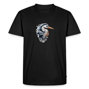 Heron - Men's Premium Organic T-Shirt - black - Front - Nico (187cm)