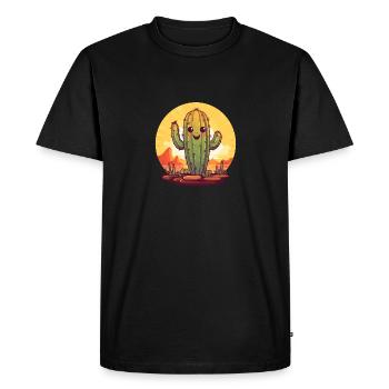 Cactus - Men's Premium Organic T-Shirt - black - Front - Nico (187cm)