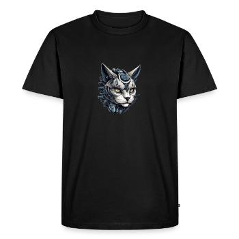 Cat Roboter - Men's Premium Organic T-Shirt - black - Front - Nico (187cm)