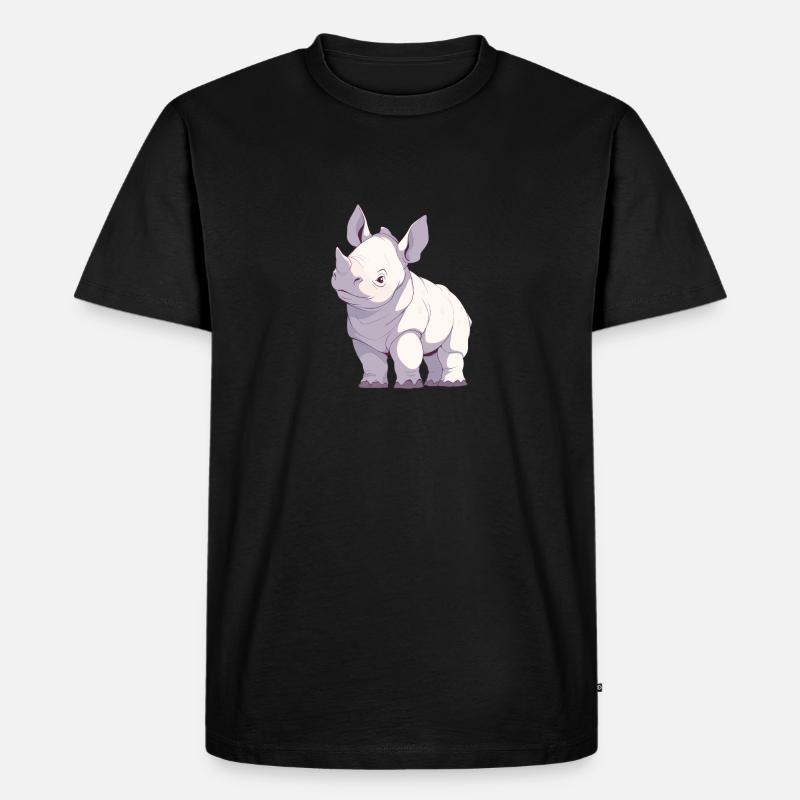 Rhinozeros - Männer Premium Bio T-Shirt - Schwarz