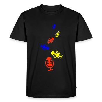 Icône du microphone - T-shirt Premium bio Homme - noir - Devant - Nico (187cm)