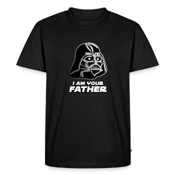 "I AM YOUR FATHER" - Paare Partnerlook ("Vater") - Männer Premium Bio T-Shirt - Schwarz - Vorne - Nico (187cm)