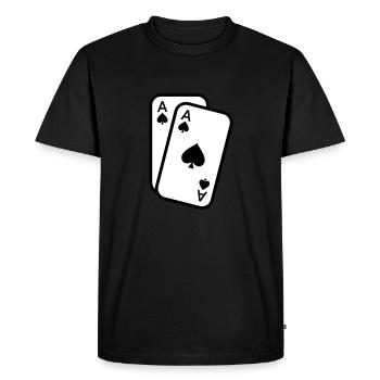 Cards ace of spades playing cards poker - Men's Premium Organic T-Shirt - black - Front - Nico (187cm)