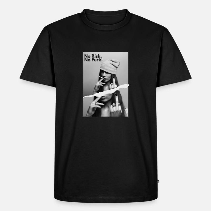 NRNF Statement Middlefinger Provokant - Männer Premium Bio T-Shirt - Schwarz