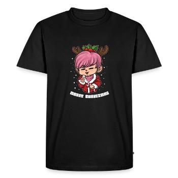 « Xmas Kpop », « Xmas Gin » ou « Xmas Beer », « Axolotl C - T-shirt Premium bio Homme - noir - Devant - Nico (187cm)