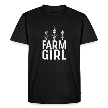 Farm Girl - Men's Premium Organic T-Shirt - black - Front - Nico (187cm)