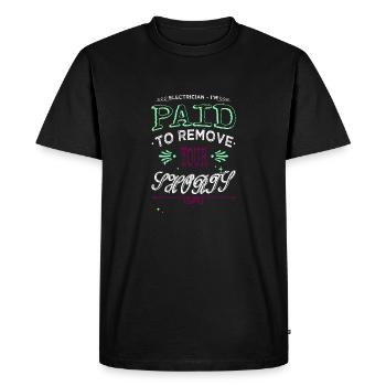 Training Light Electrician Beer Humor - Men's Premium Organic T-Shirt - black - Front - Nico (187cm)