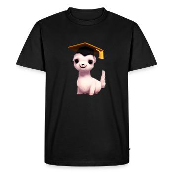Baccalauréat, diplômé, alpaga, certificat de fin d’études - T-shirt Premium bio Homme - noir - Devant - Nico (187cm)