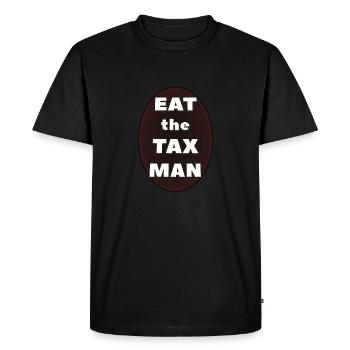 Eat the Tax Man - Men's Premium Organic T-Shirt - black - Front - Nico (187cm)
